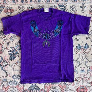 Vintage 90s Native American Purple T-Shirt - Large Single Stitched